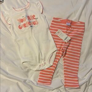 Gymboree Coral Onesie and Pants